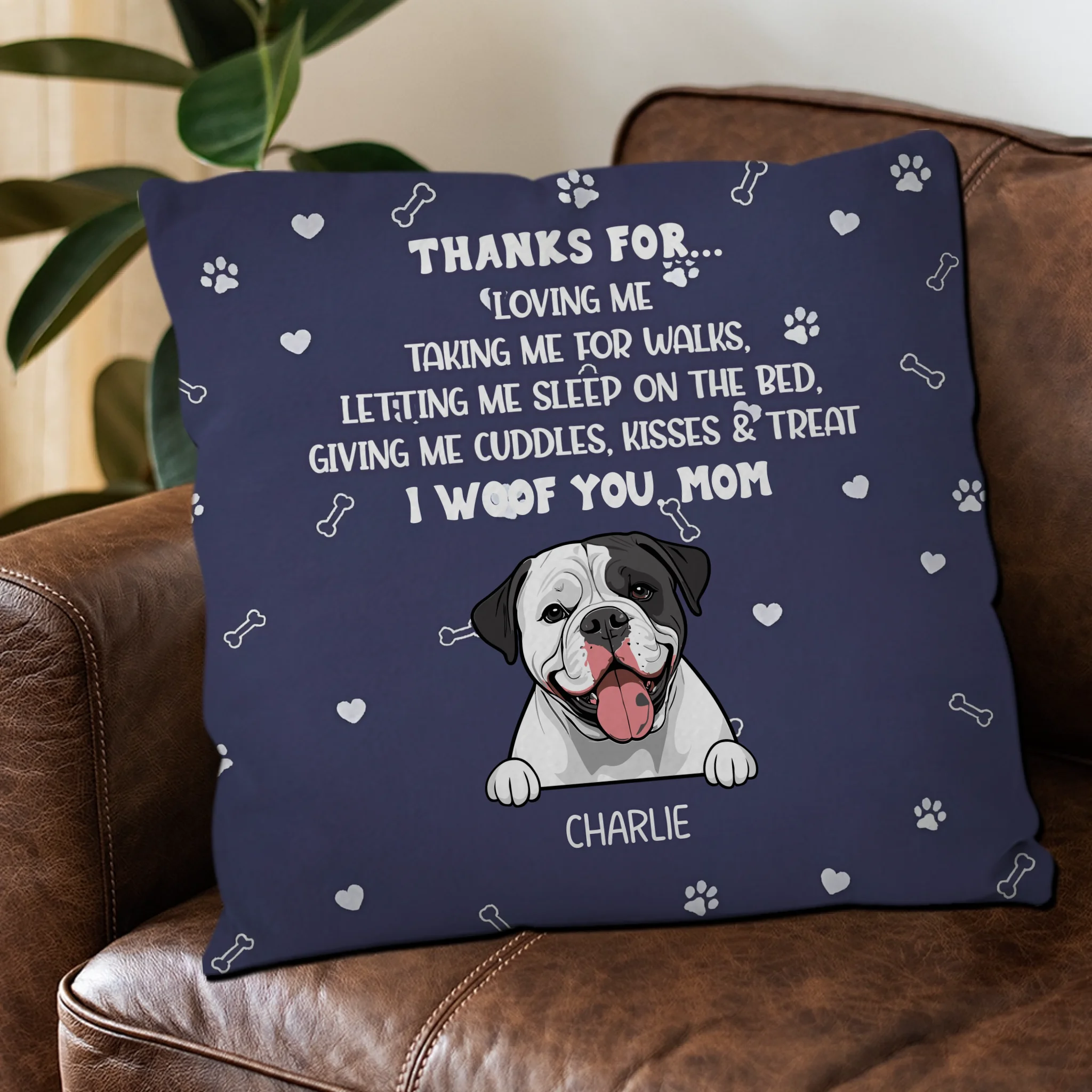 Thanks For Loving Me Pillow – Thoughtful Perfect Gift For Dog Owners – 89Prints