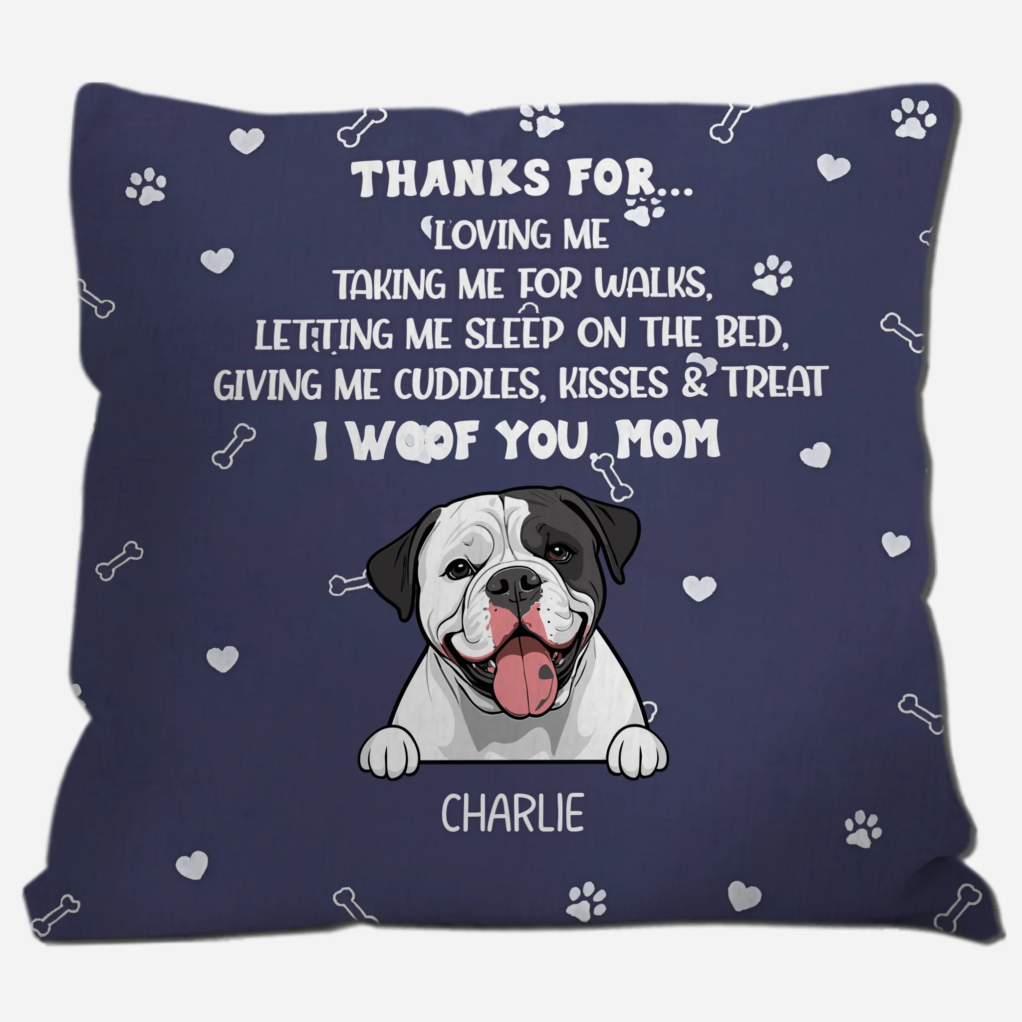 Thanks For Loving Me Pillow – Thoughtful Perfect Gift For Dog Owners – 89Prints