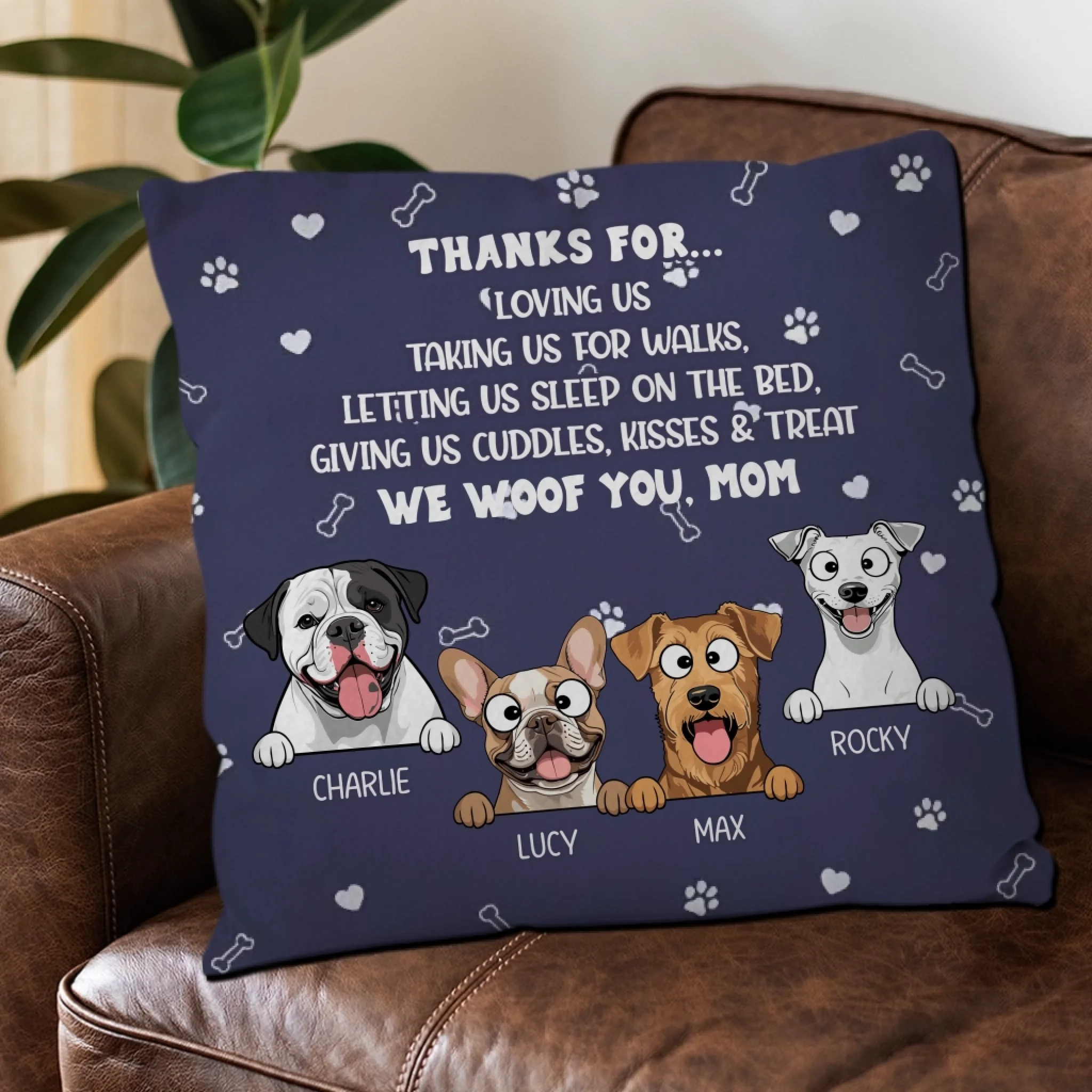 Thanks For Loving Me Pillow – Thoughtful Perfect Gift For Dog Owners – 89Prints