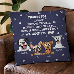 Thanks For Loving Me Pillow – Thoughtful Perfect Gift For Dog Owners – 89Prints
