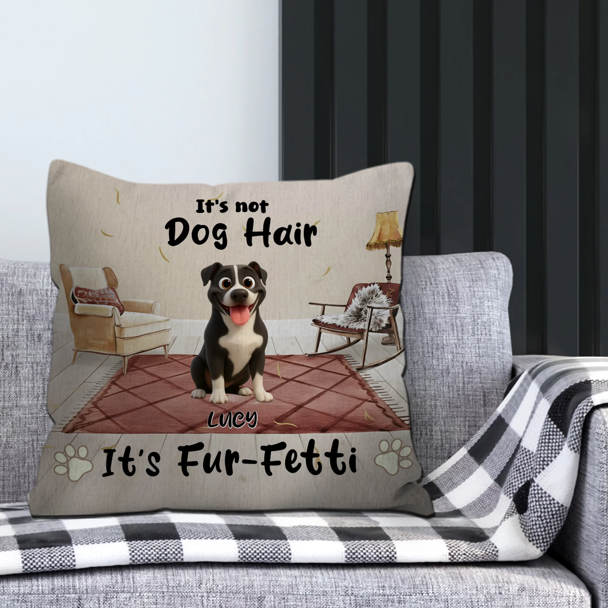 It’s Not Dog Hair, It’s Fur-Fetti Pillow – Exclusive Dog-Related Gift – 89Prints