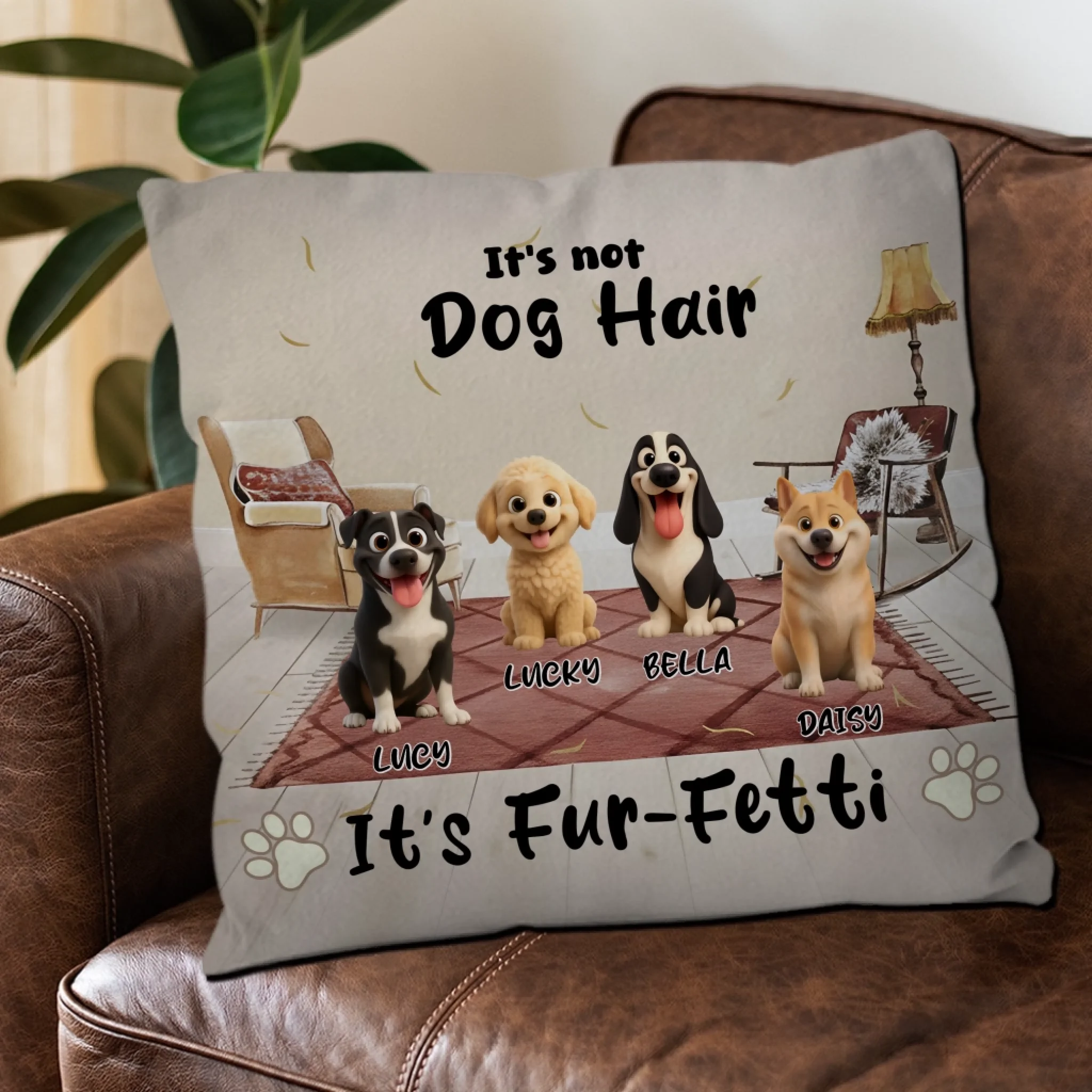 It’s Not Dog Hair, It’s Fur-Fetti Pillow – Exclusive Dog-Related Gift – 89Prints