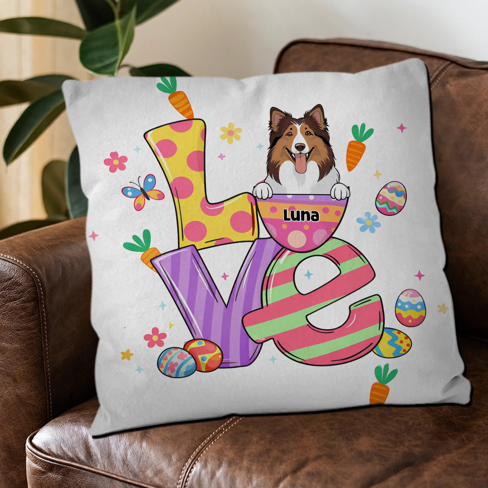 Easter Egg Dog Pillow – Adorable Personalized Easter Gift For Pet Lovers – 89Prints