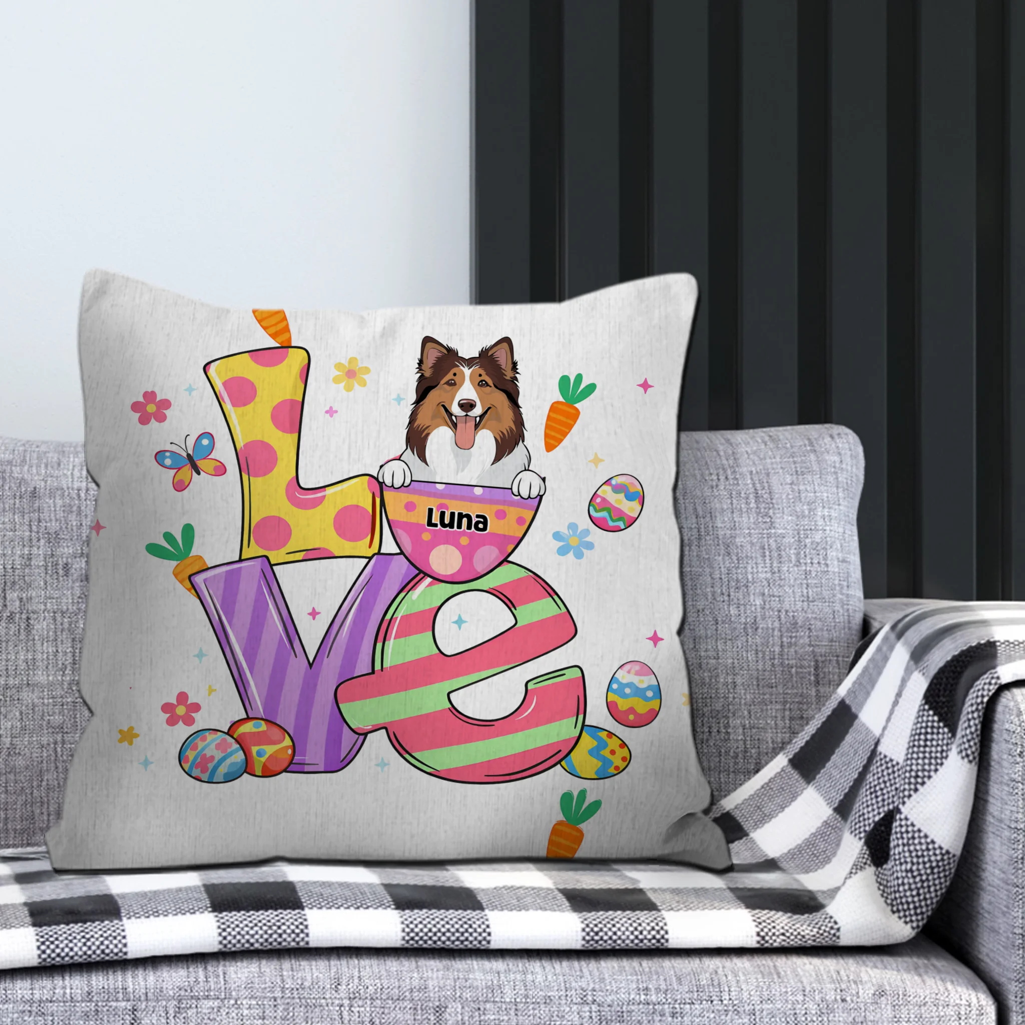 Easter Egg Dog Pillow – Adorable Personalized Easter Gift For Pet Lovers – 89Prints