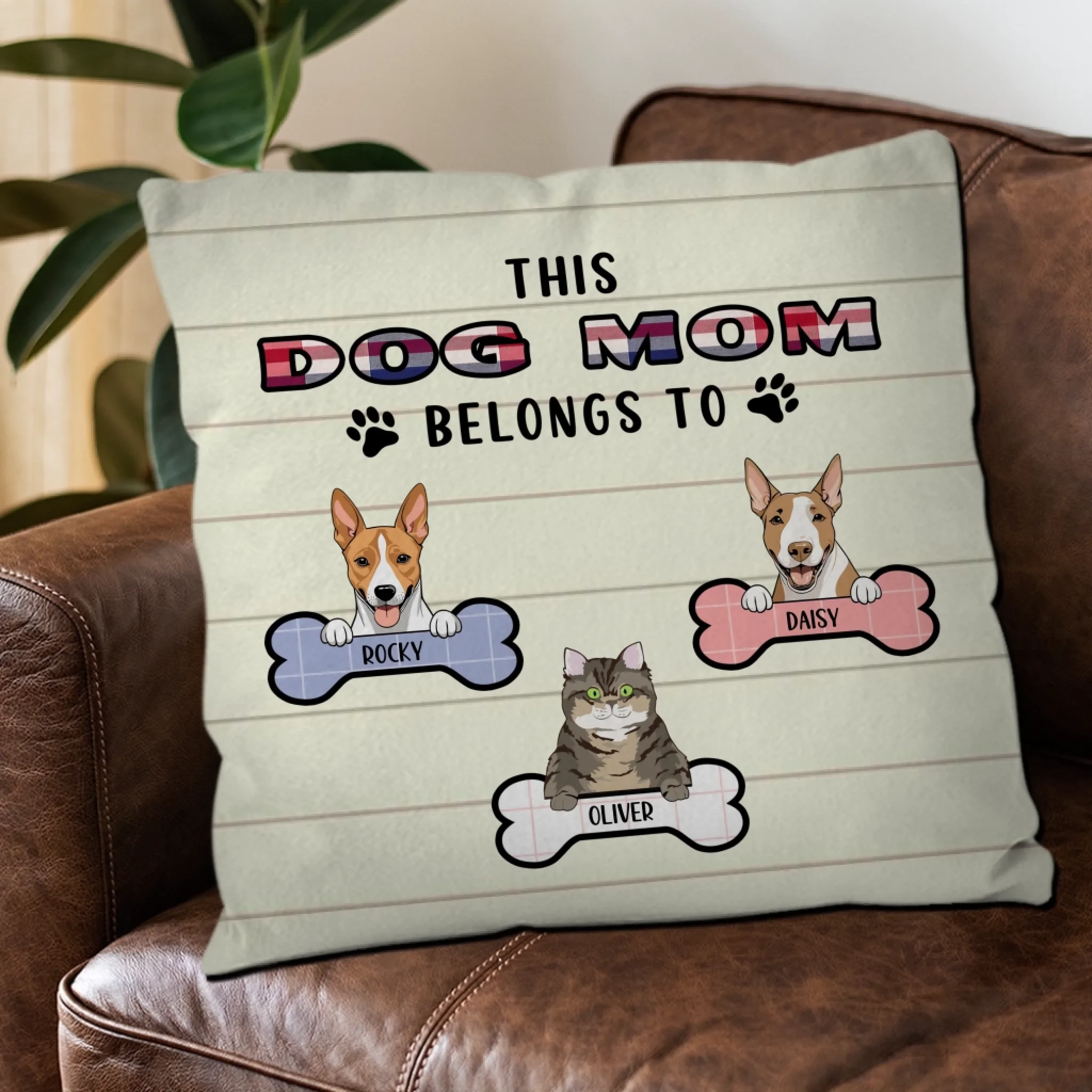 This Dog Mom Belongs To Pillow – Cherished Dog Lover Gift – 89Prints