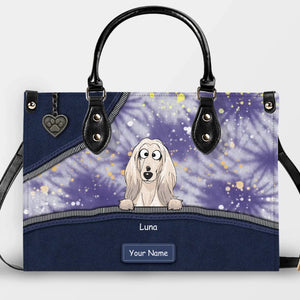 Abstract Splash & Zipper Artwork Handbag – Custom Dog Art & Name Gift for Dog Lovers - 89Prints