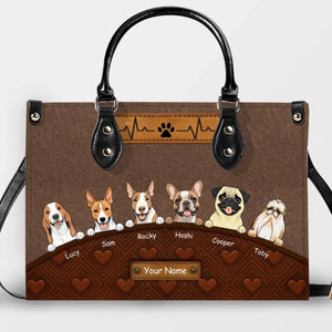 Heartbeat & Paw Love Pattern Handbag – Personalized Dog Art & Name Gift for Dog Owners - 89Prints