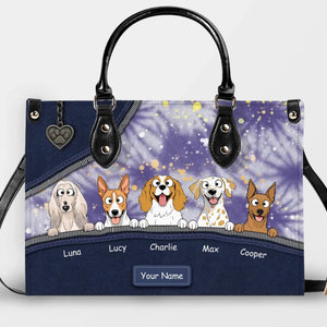 Abstract Splash & Zipper Artwork Handbag – Custom Dog Art & Name Gift for Dog Lovers - 89Prints