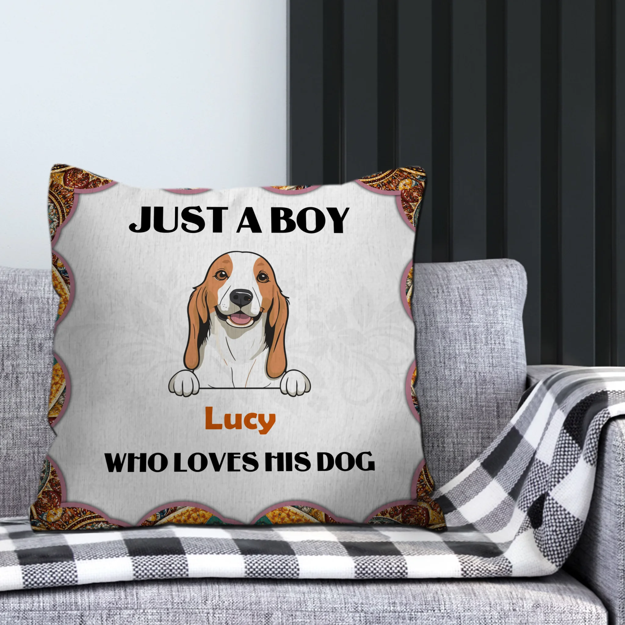 Just A Boy Who Loves His Dog Pillow – Touching Perfect Gift For Dog Owners – 89Prints