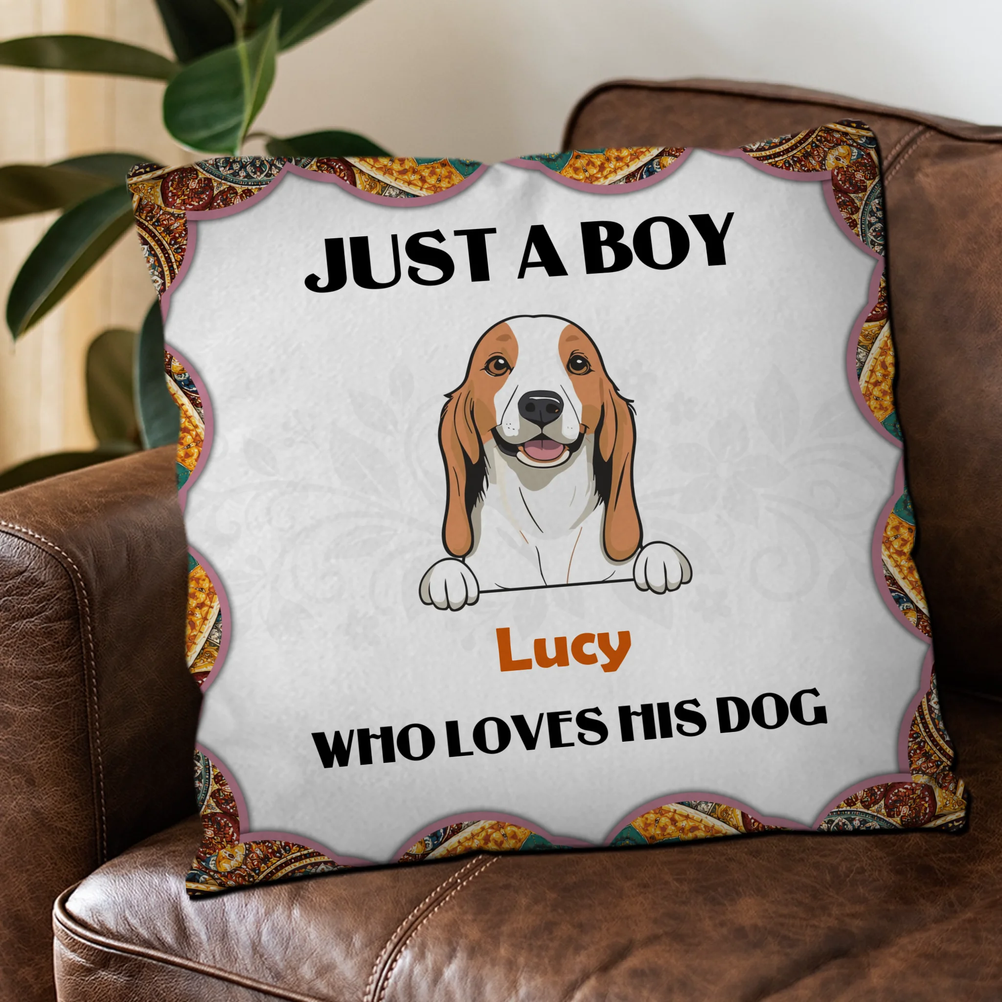 Just A Boy Who Loves His Dog Pillow – Touching Perfect Gift For Dog Owners – 89Prints