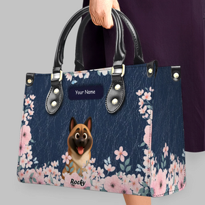 Blossom Frame Artwork Handbag – Custom Dog Art & Name for Dog Lovers - 89Prints