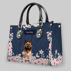 Blossom Frame Artwork Handbag – Custom Dog Art & Name for Dog Lovers - 89Prints