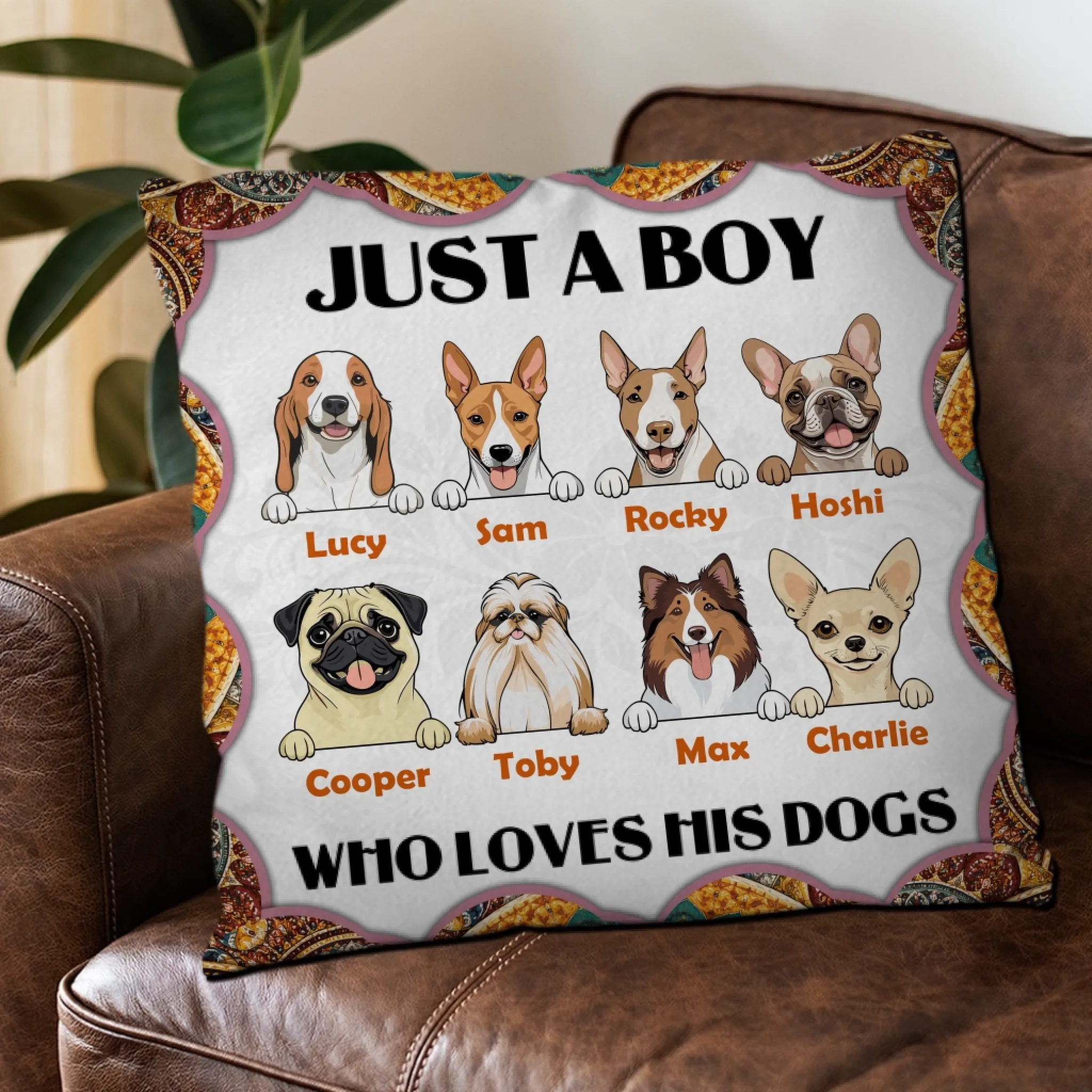 Just A Boy Who Loves His Dog Pillow – Touching Perfect Gift For Dog Owners – 89Prints