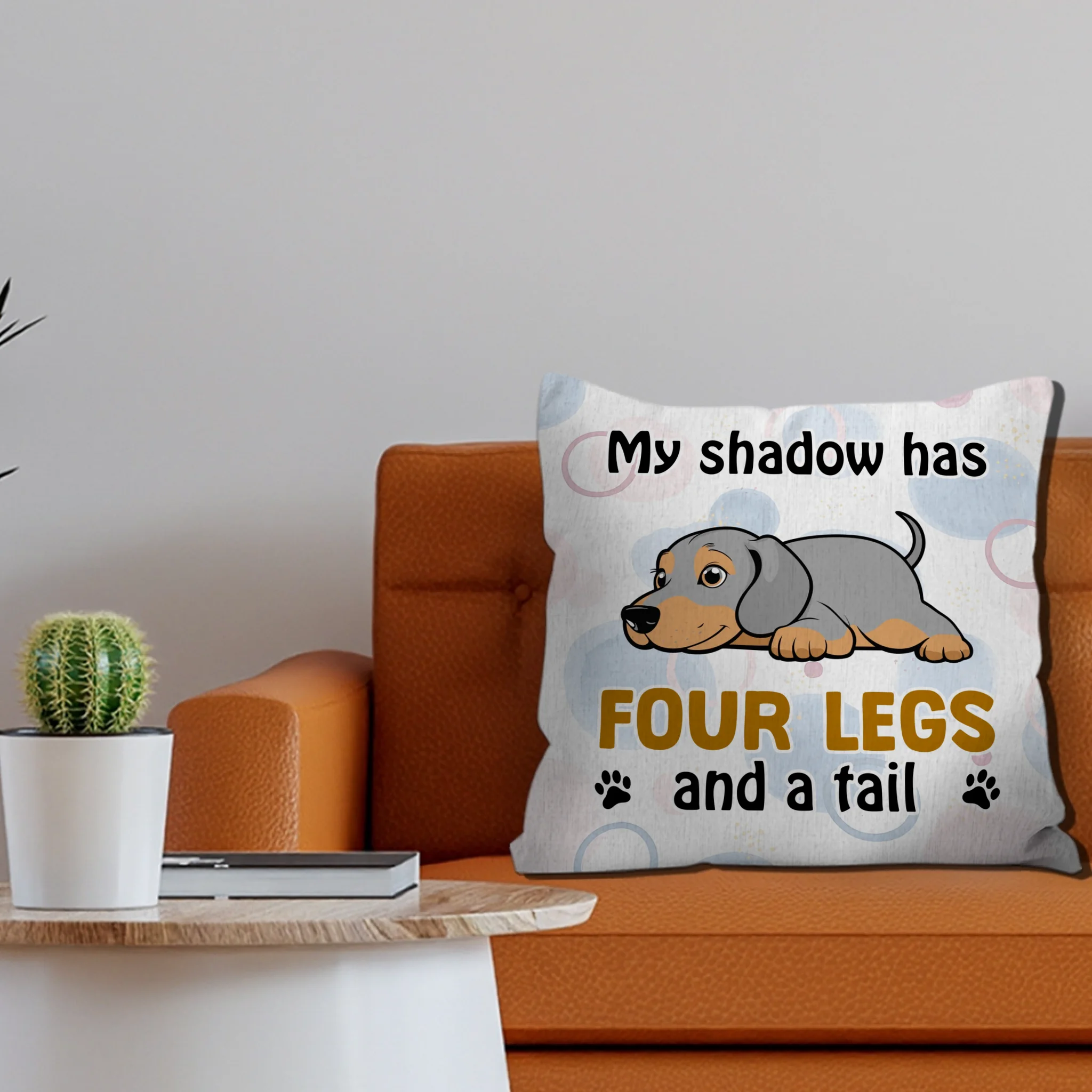 My Shadow Has Four Legs And A Tail Pillow – Sentimental Personalized Gift For Dog Lovers – 89Prints