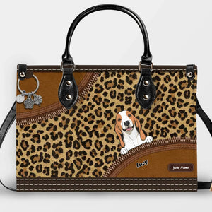 Leopard Inspired Pattern Handbag – Individualized Dog Art & Name Gift - 89Prints