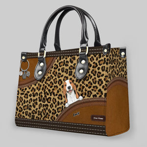 Leopard Inspired Pattern Handbag – Individualized Dog Art & Name Gift - 89Prints