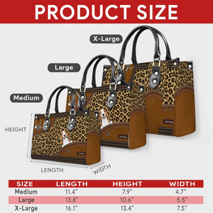 Leopard Inspired Pattern Handbag – Individualized Dog Art & Name Gift - 89Prints