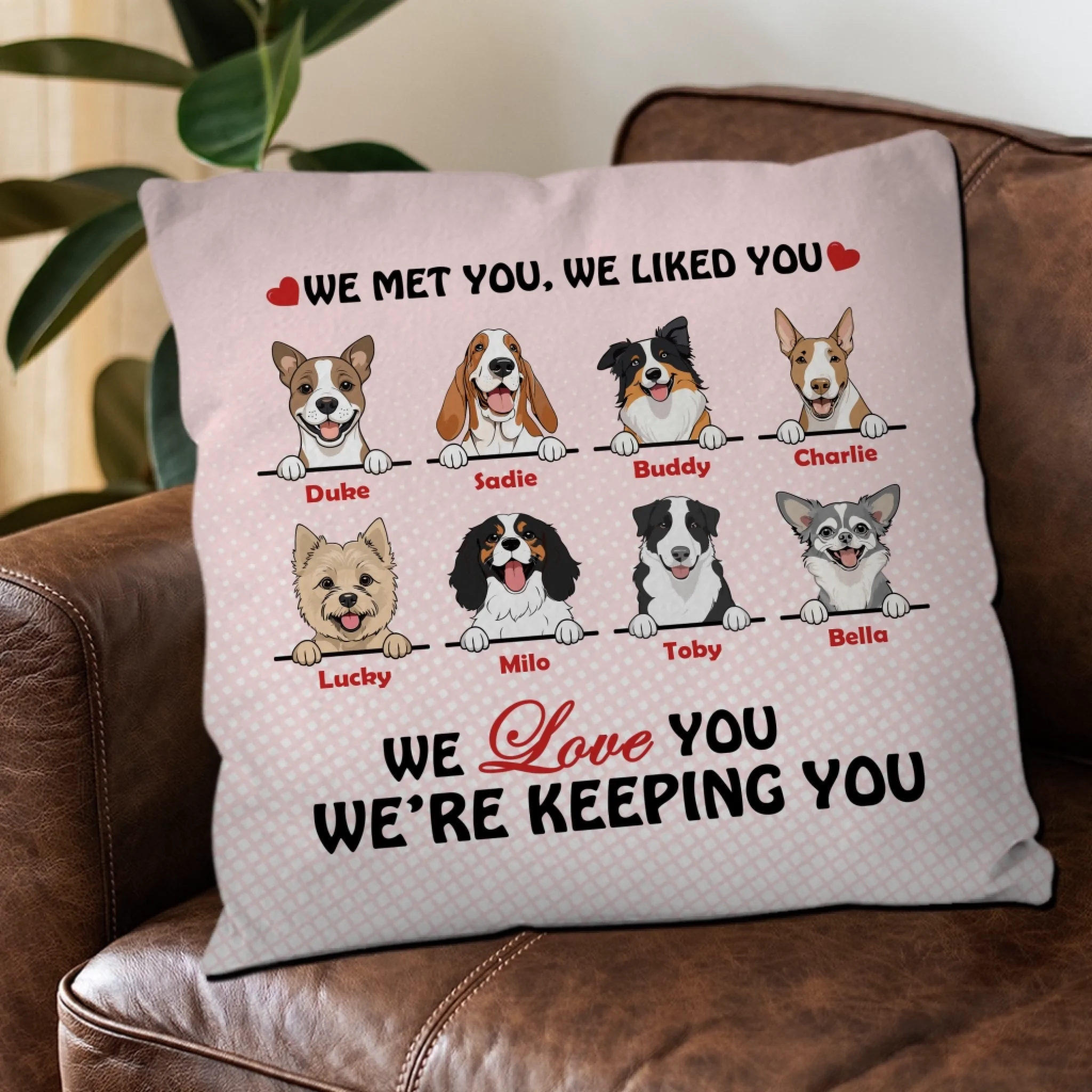 We Met You, We Liked You Pillow – Emotional Gift From The Dog – 89Prints