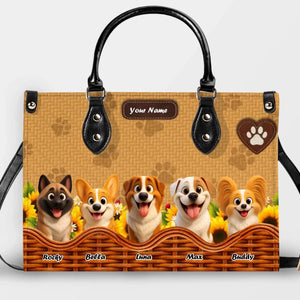 Woven Basket Dog Illustration Handbag – Exclusive Dog Art & Name Gift for Dog Lovers - 89Prints