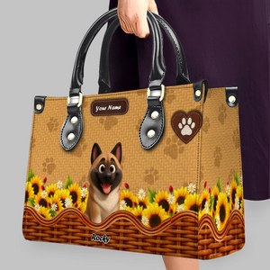 Woven Basket Dog Illustration Handbag – Exclusive Dog Art & Name Gift for Dog Lovers - 89Prints