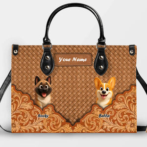 Ornate Floral Texture Dog Handbag – Unique Dog Art & Name for Dog Parents - 89Prints