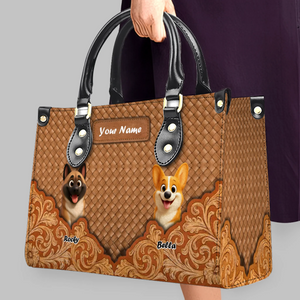 Ornate Floral Texture Dog Handbag – Unique Dog Art & Name for Dog Parents - 89Prints
