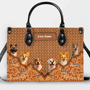 Ornate Floral Texture Dog Handbag – Unique Dog Art & Name for Dog Parents - 89Prints