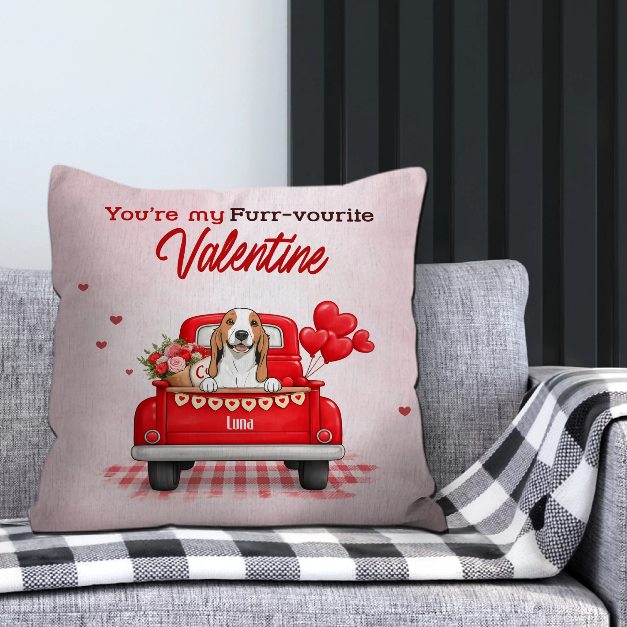 You’re My Furr-vourite Valentine Pillow – Tailored Gift For Pet Parents – 89Prints
