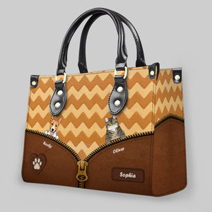 Chevron Zipper Illusion Dog Handbag – Bespoke Dog Art & Name Gift for Dog Lovers - 89Prints