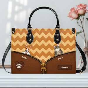 Chevron Zipper Illusion Dog Handbag – Bespoke Dog Art & Name Gift for Dog Lovers - 89Prints