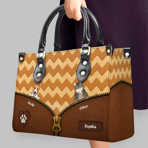 Chevron Zipper Illusion Dog Handbag – Bespoke Dog Art & Name Gift for Dog Lovers - 89Prints