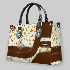 Playful Bone & Paw Pattern Dog Handbag – Custom Dog Art & Name Gift for Dog Parents - 89Prints