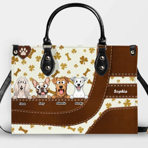 Playful Bone & Paw Pattern Dog Handbag – Custom Dog Art & Name Gift for Dog Parents - 89Prints