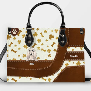 Playful Bone & Paw Pattern Dog Handbag – Custom Dog Art & Name Gift for Dog Parents - 89Prints