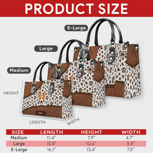 Leopard Paw & Curved Panel Pattern Dog Handbag – Personalized Dog Art & Name Gift for Dog Mom - 89Prints