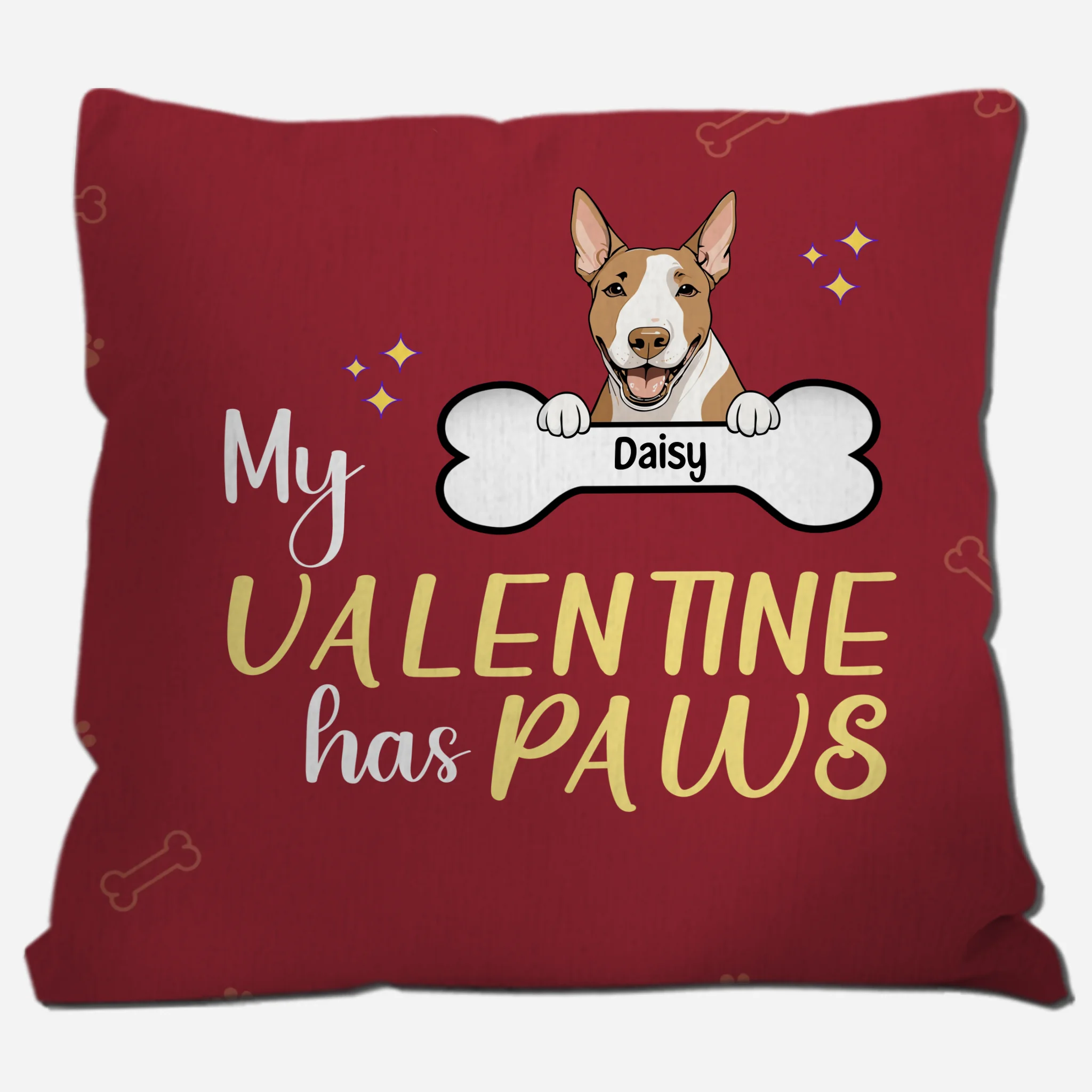 My Valentine Has Paws Pillow – One-Of-A-Kind Personalized Pet Owner Gift – 89Prints
