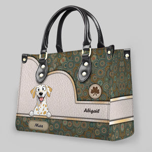 Vintage Circle Pattern & Layered Panel Dog Handbag – One-of-a-kind Dog Art & Name - 89Prints