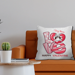 Love, Happy Valentine Pillow – Customized Dog Present Idea – 89Prints