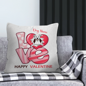 Love, Happy Valentine Pillow – Customized Dog Present Idea – 89Prints