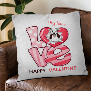 Love, Happy Valentine Pillow – Customized Dog Present Idea – 89Prints