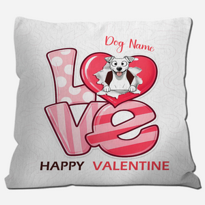 Love, Happy Valentine Pillow – Customized Dog Present Idea – 89Prints