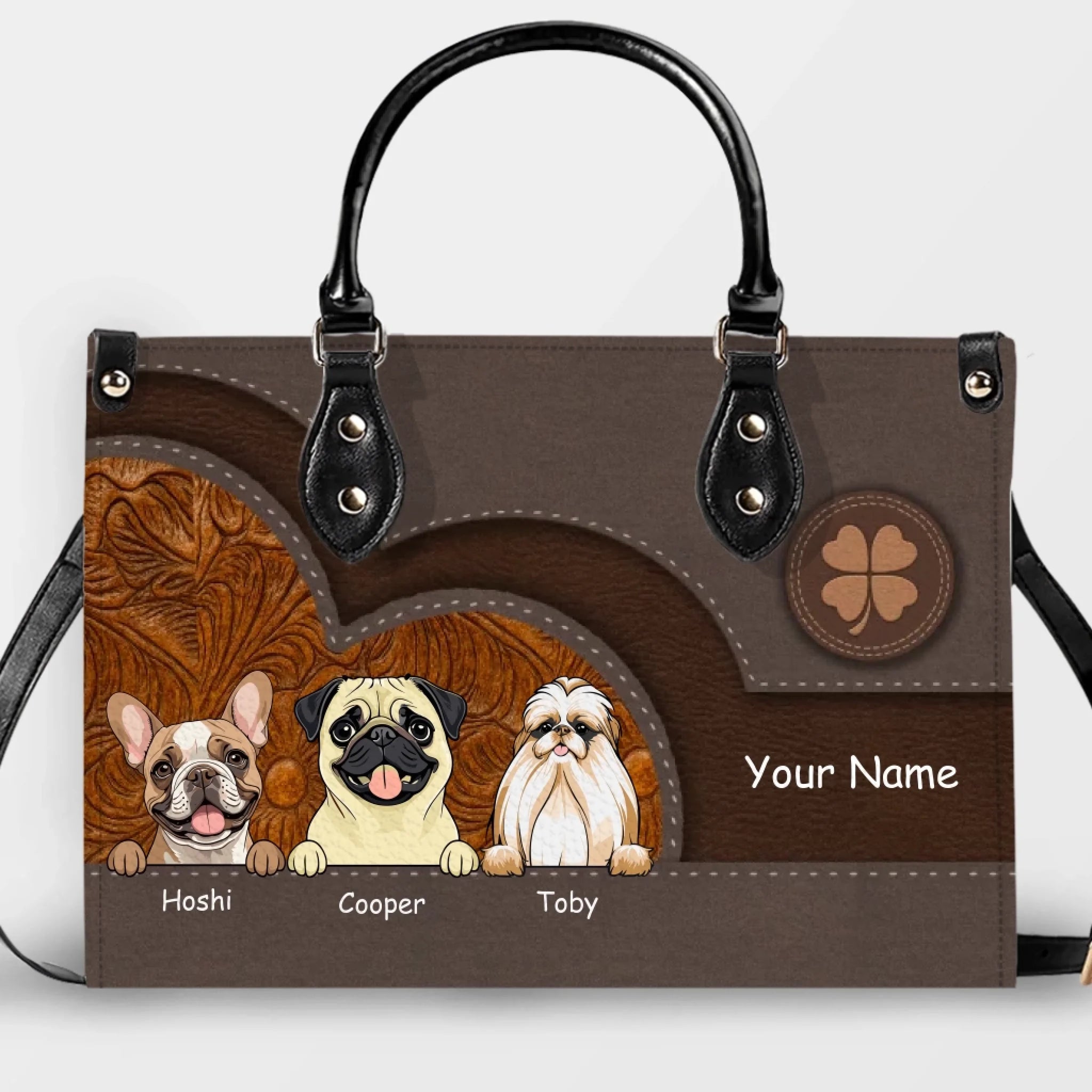 Customized Embossed Swirl Panel Dog Handbag – Gift Ideas For Dog Lovers - 89Prints