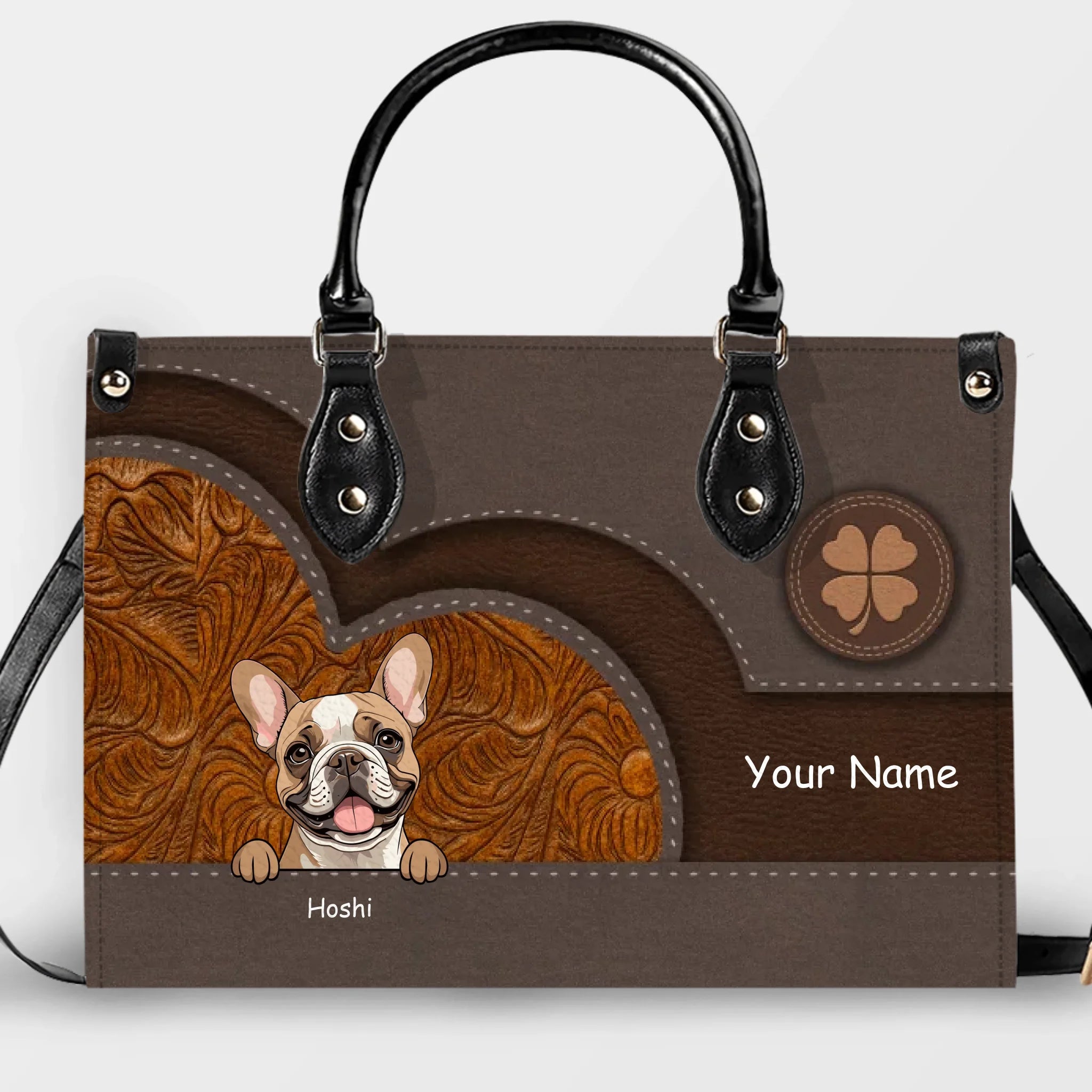Customized Embossed Swirl Panel Dog Handbag – Gift Ideas For Dog Lovers - 89Prints