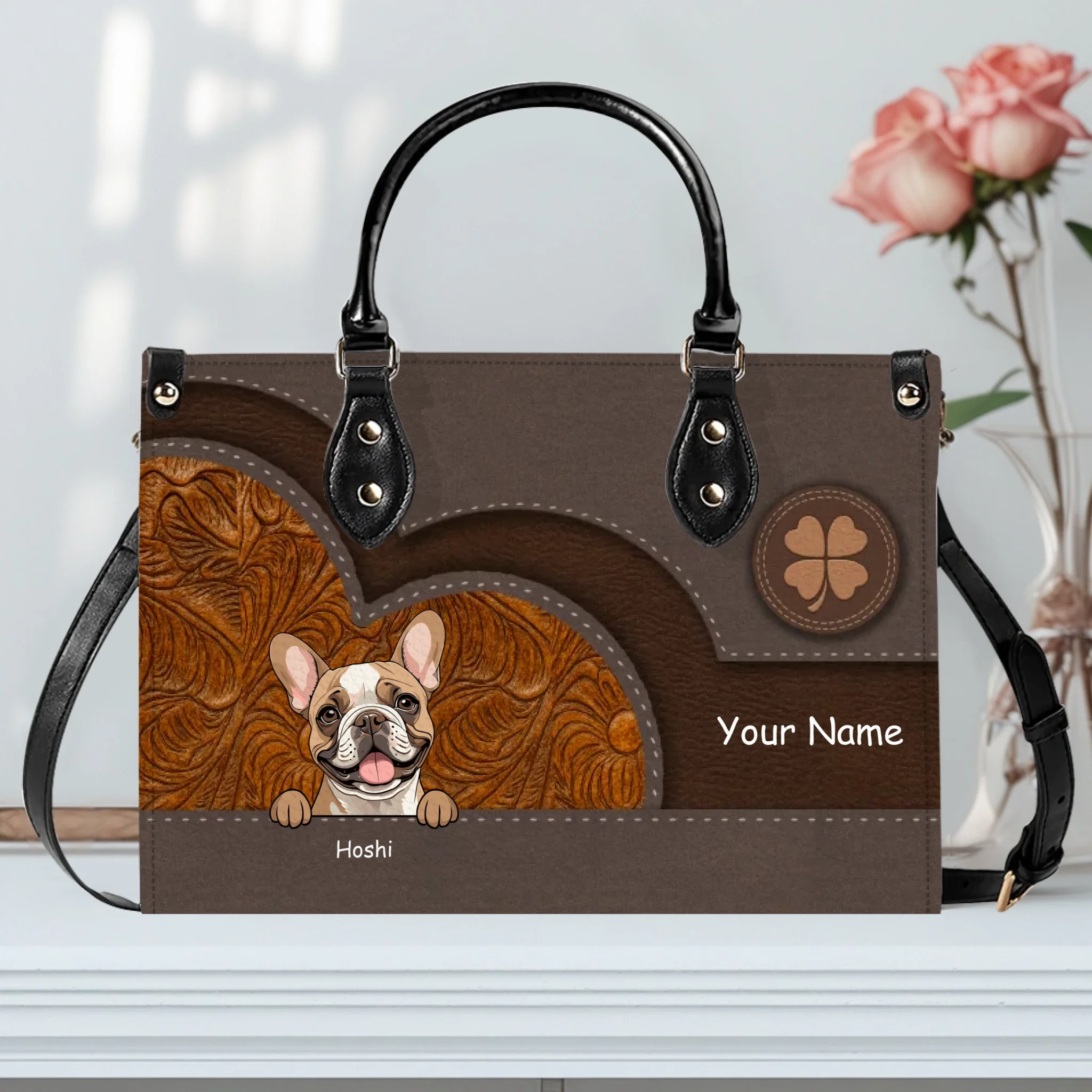 Customized Embossed Swirl Panel Dog Handbag – Gift Ideas For Dog Lovers - 89Prints