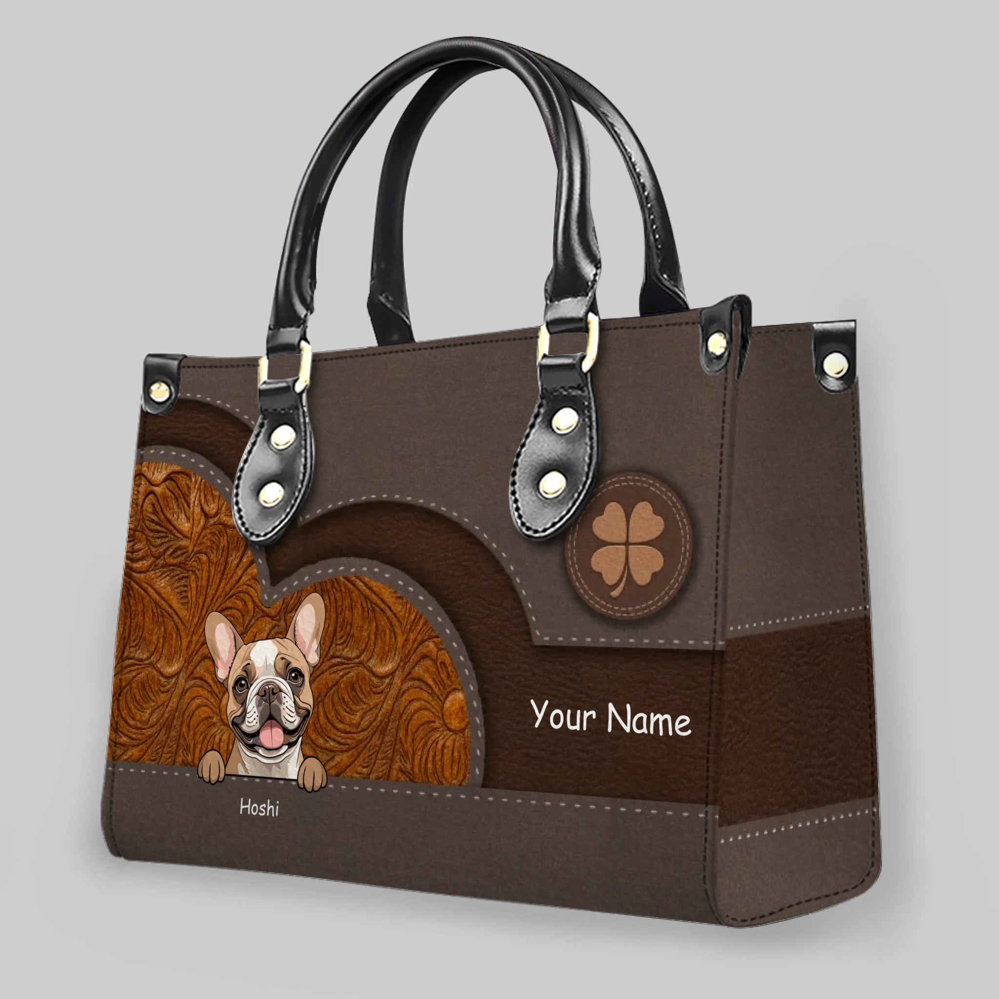 Customized Embossed Swirl Panel Dog Handbag – Gift Ideas For Dog Lovers - 89Prints