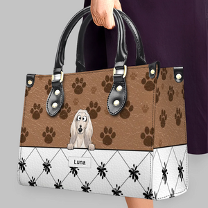 Charming Paw Motif Dog Handbag – Custom Dog Art & Name Gift - 89Prints