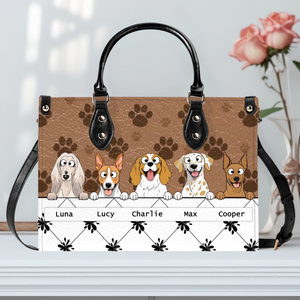 Charming Paw Motif Dog Handbag – Custom Dog Art & Name Gift - 89Prints