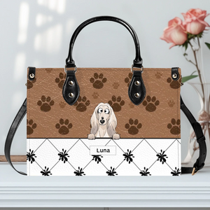 Charming Paw Motif Dog Handbag – Custom Dog Art & Name Gift - 89Prints