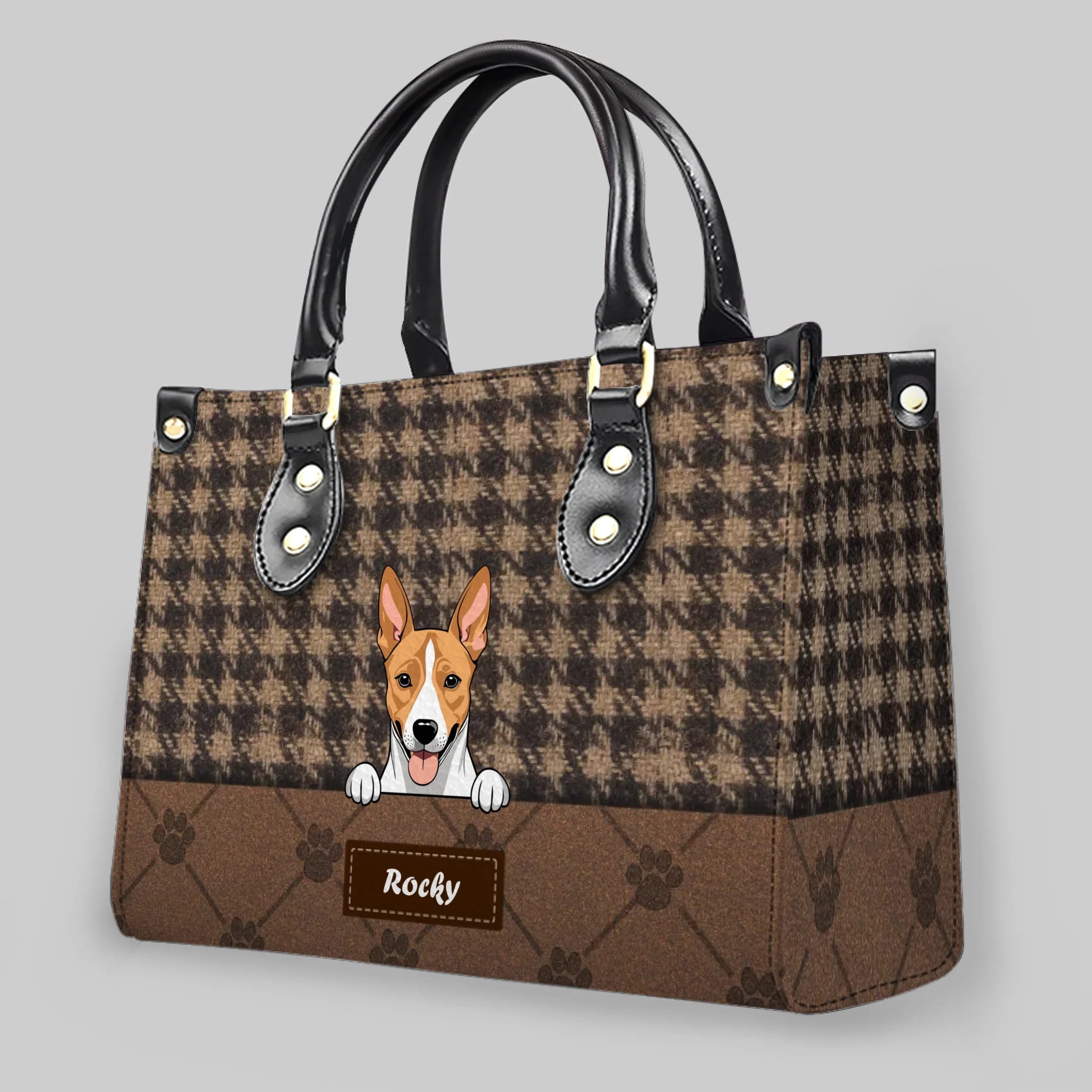 Customized Classic Houndstooth Pattern Dog Handbag – Gift Ideas For Dog Lovers - 89Prints