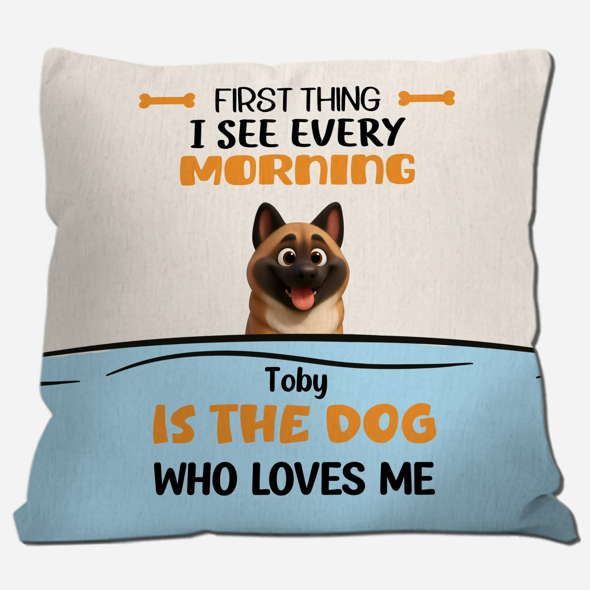 First Thing I See Every Morning Dog Pillow – Custom Dog Illustration, Meaningful Gift for Dog Lovers - 89Prints